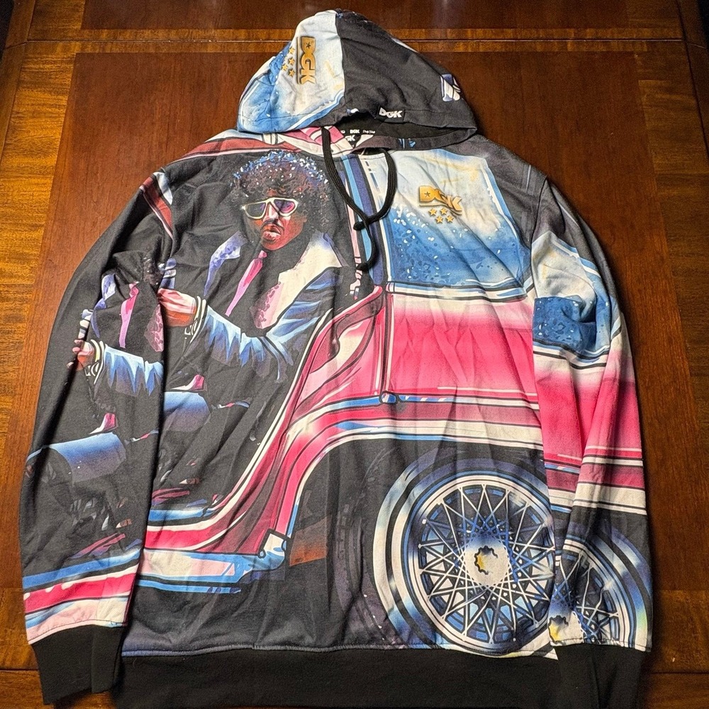 DGK Dirty Ghetto Kids All Over Print Lowrider Graphic Hoodie XL